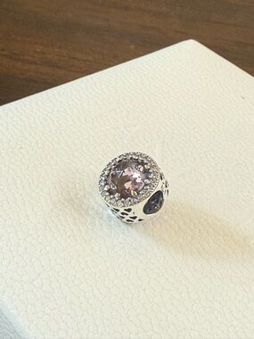 Pandora Radiant Hearts Light Pink Crystal Charm